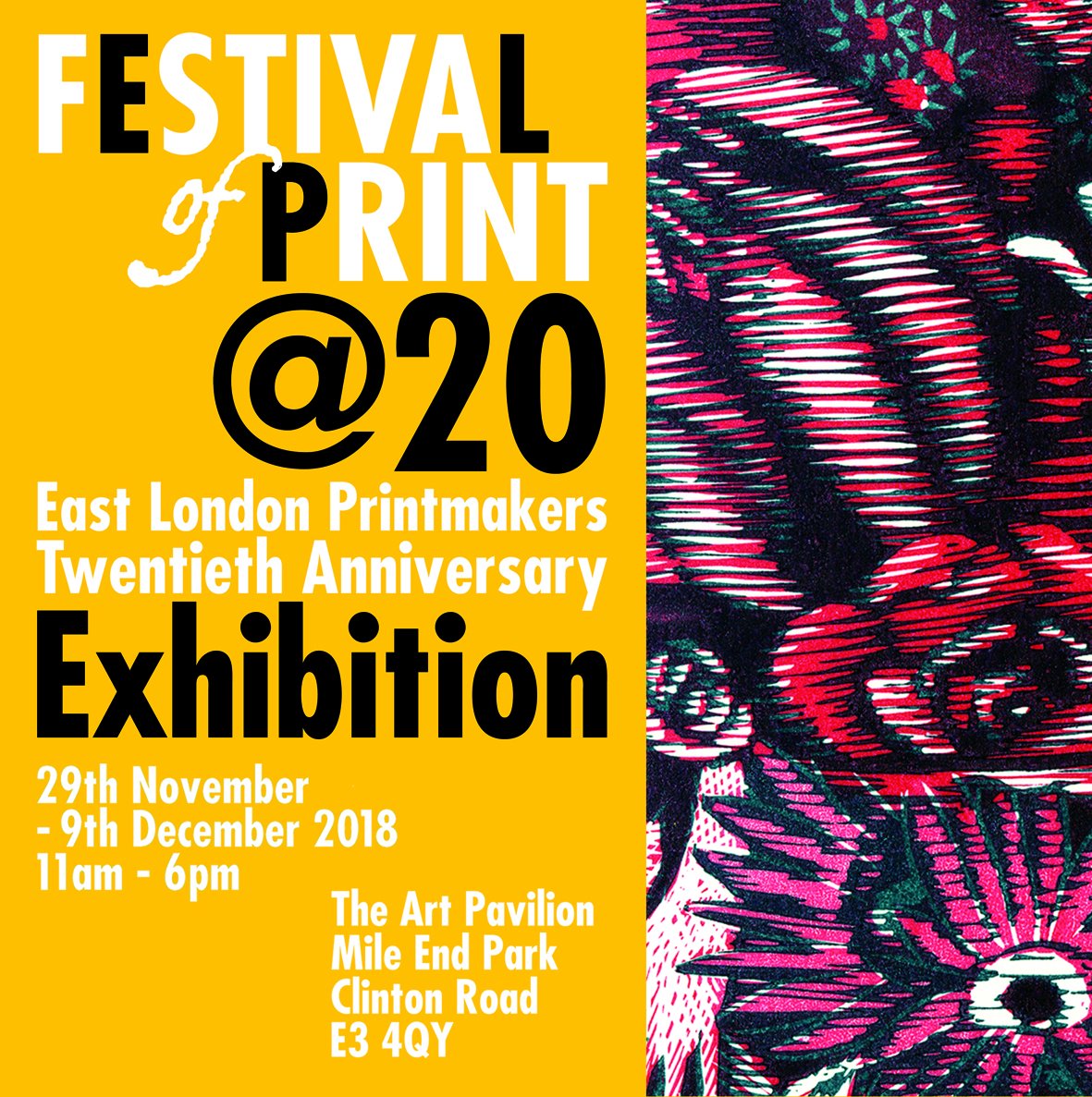 ELPstudio's tweet image. NEXT WEEK! On Wed 28 Nov, please join us for our 20th birthday party and the opening night of the Festival of Print 2018 exhibition! 6-10pm at The Art Pavilion, Mile End. Lots of prints, lots of fun! (to paraphrase Paolozzi) bit.ly/2T6K13W Image by @wuongean
