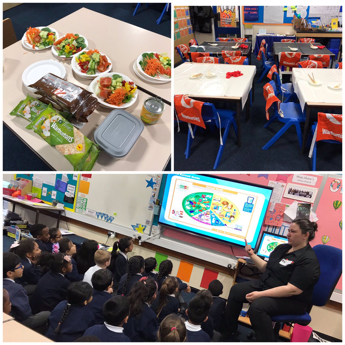 StPaulsBolton's tweet photo. Year 2 are getting ready to cook with @Warburtons #healthysandwiches #theeatwellguide #welovewarburtons #cleanliness https://t.co/O2V0LiArT0