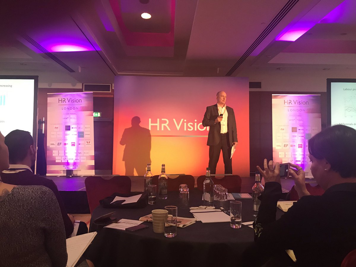 RobFosterHR's tweet photo. David Gann from @imperialcollege : "Corporates have lost their mojo... productivity is down...what can entrepreneurs bring to the workplace?" #HRVision18 https://t.co/5idCqYKiLB