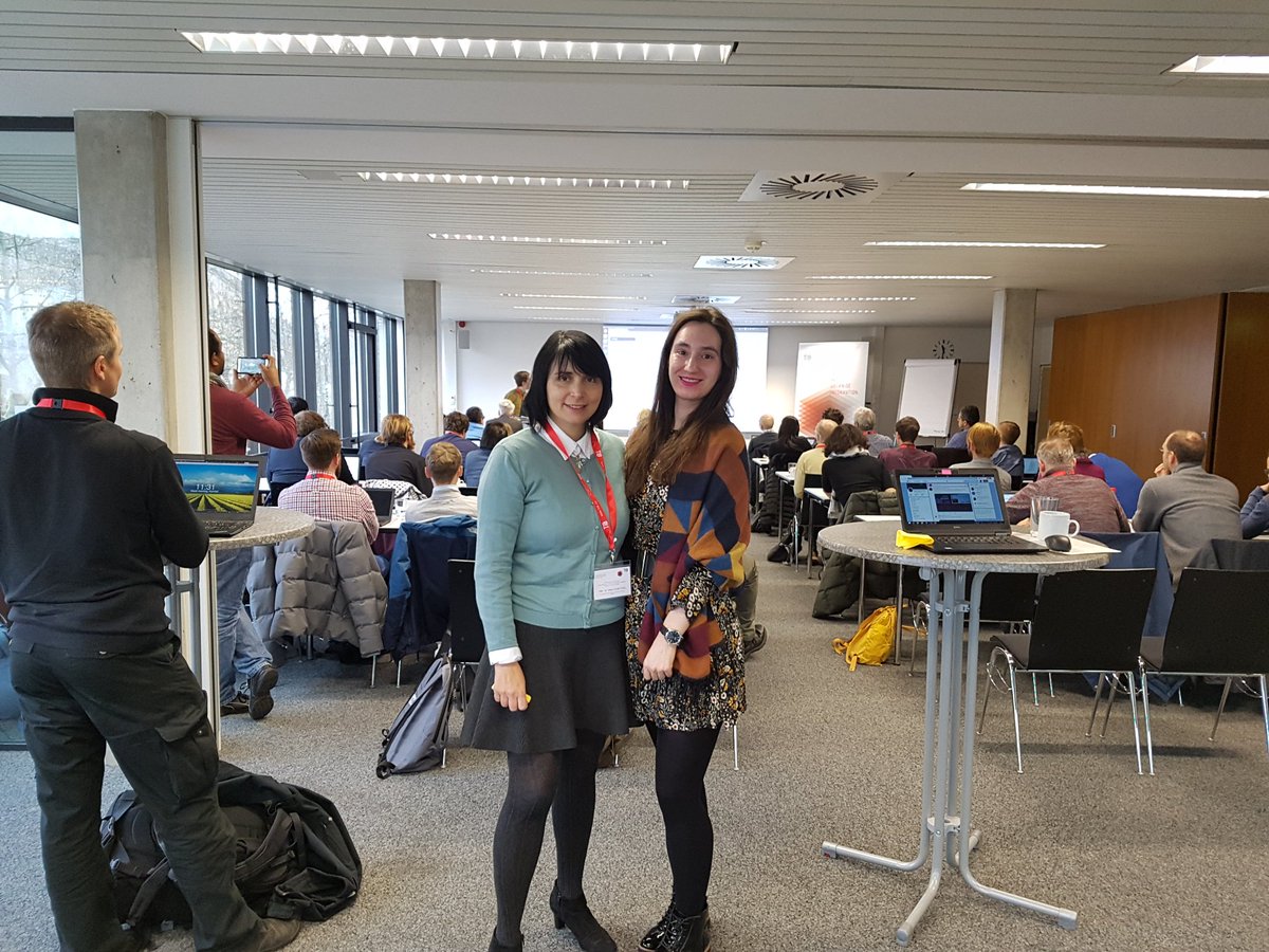 AlexandraGaratz's tweet photo. With the amazing Prof. @MEVidalSerodio at the #OpenResearch #KnowledgeGraph Postconference of #DILS2018 by @TIBHannover today! #DataScience  Experiments starting soon! #semantics #TechTransfer https://t.co/CFlnA6IjDu
