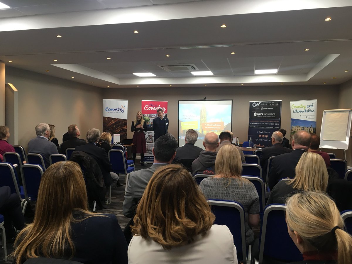 A great start this morning hearing from <a href="/Coventry2021/">Coventry UK City of Culture 2021</a> as part of our ‘Visitor Economy Seminar’ at the wonderful <a href="/HICoventryM6J2/">Holiday Inn Coventry</a>. Exciting times are on the horizon to engage with and welcome new visitors to our fab city. #ThisisCoventry #CWBFestival2018