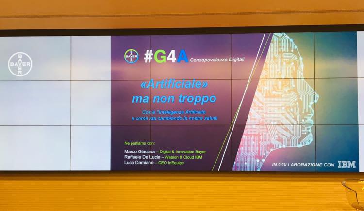 InEquipe's tweet image. “Artificiale ma non troppo”.
Oggi ne parliamo con @BayerItalia e @IBM per #G4A! 
@G4A_Italy @IBMWatsonHealth Stay tuned: