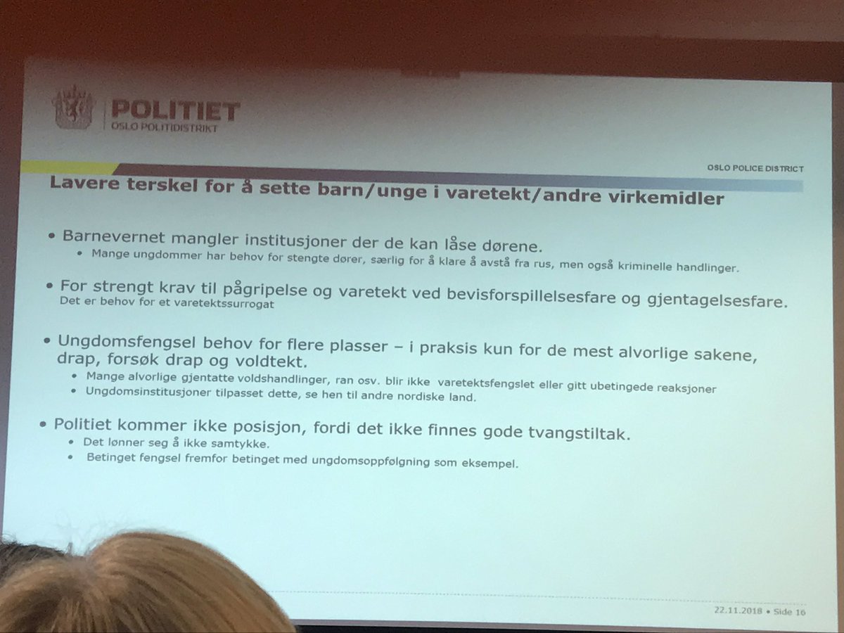 I #Dax18 i går debatterte jeg økt bruk av ungdomsfengsel for unge gjengangere som står for grov kriminalitet. SVs <a href="/Petter_Eide/">Petter Eide</a> var - ikke overraskende - mot, og mente at politiet var enig med ham. I dag møtte jeg politiet, og kan trygt slå fast at de ikke er enige med Eide.