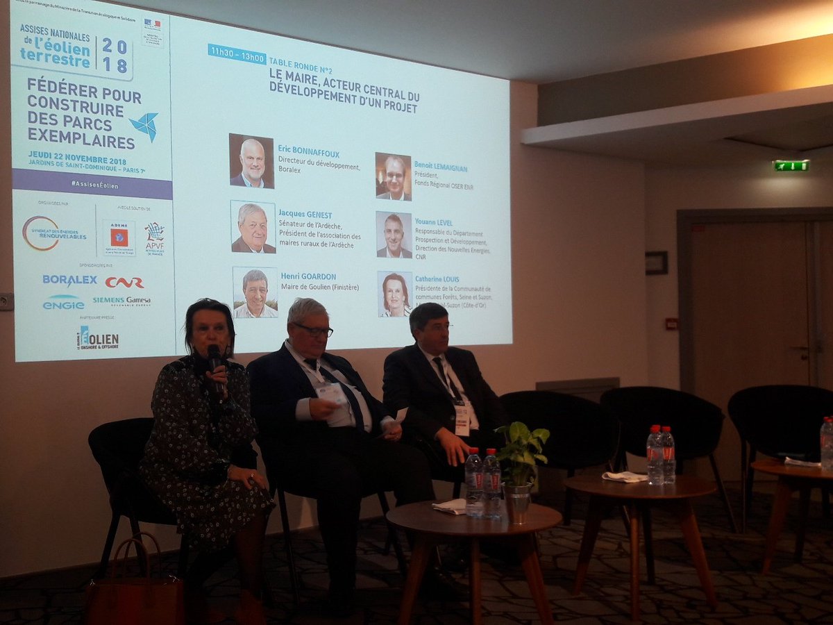 Reflechir ensemble a ce que peuvent etre des parcs eoliens exemplaires avec le @ser_enr et partager l'experience du <a href="/FondsOSER/">Fonds OSER</a> #Assiseseolien