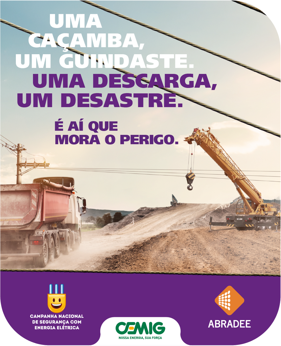 cemig_energia's tweet photo. Construções feitas próximas, ou até mesmo em volta da rede elétrica precisam ser feitas por profissionais habilitados e que mantenham-se sempre atentos ao operar maquinários de grande porte. 
#Cemig #Abradee #Segurança #SemanaSegurança https://t.co/tEh82RZqpi