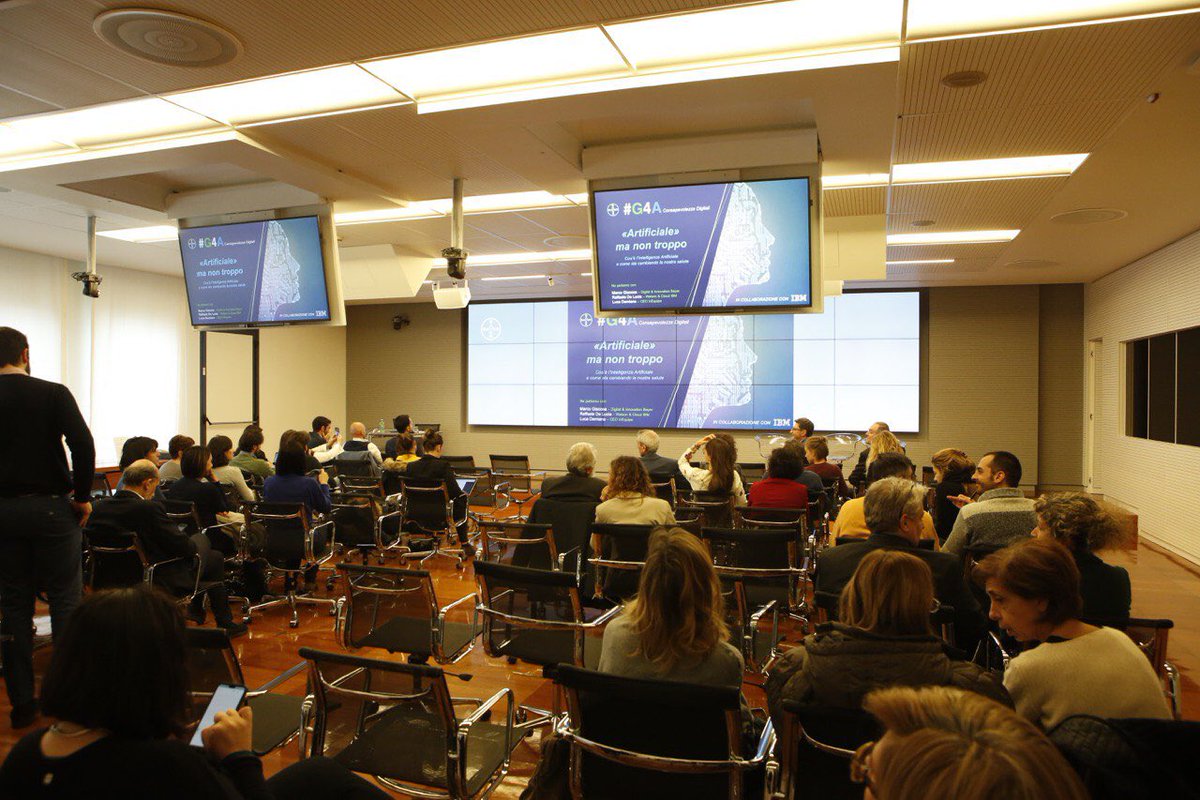 G4A_Italy's tweet image. Cos’è l’intelligenza artificiale e come sta cambiando la nostra salute? Ne parleremo oggi con Marco Giacosa @G4A_Italy, Raffaele De Lucia @IBMcloud e Luca Damiano @InEquipe #G4A