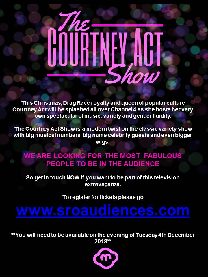 We're filming for The Courtney Act Show and looking for fabulous individuals to join in the fun!! If you're interested and as excited as we are for the show, get in touch with us!! Courtneyact@monkeykingdom.com