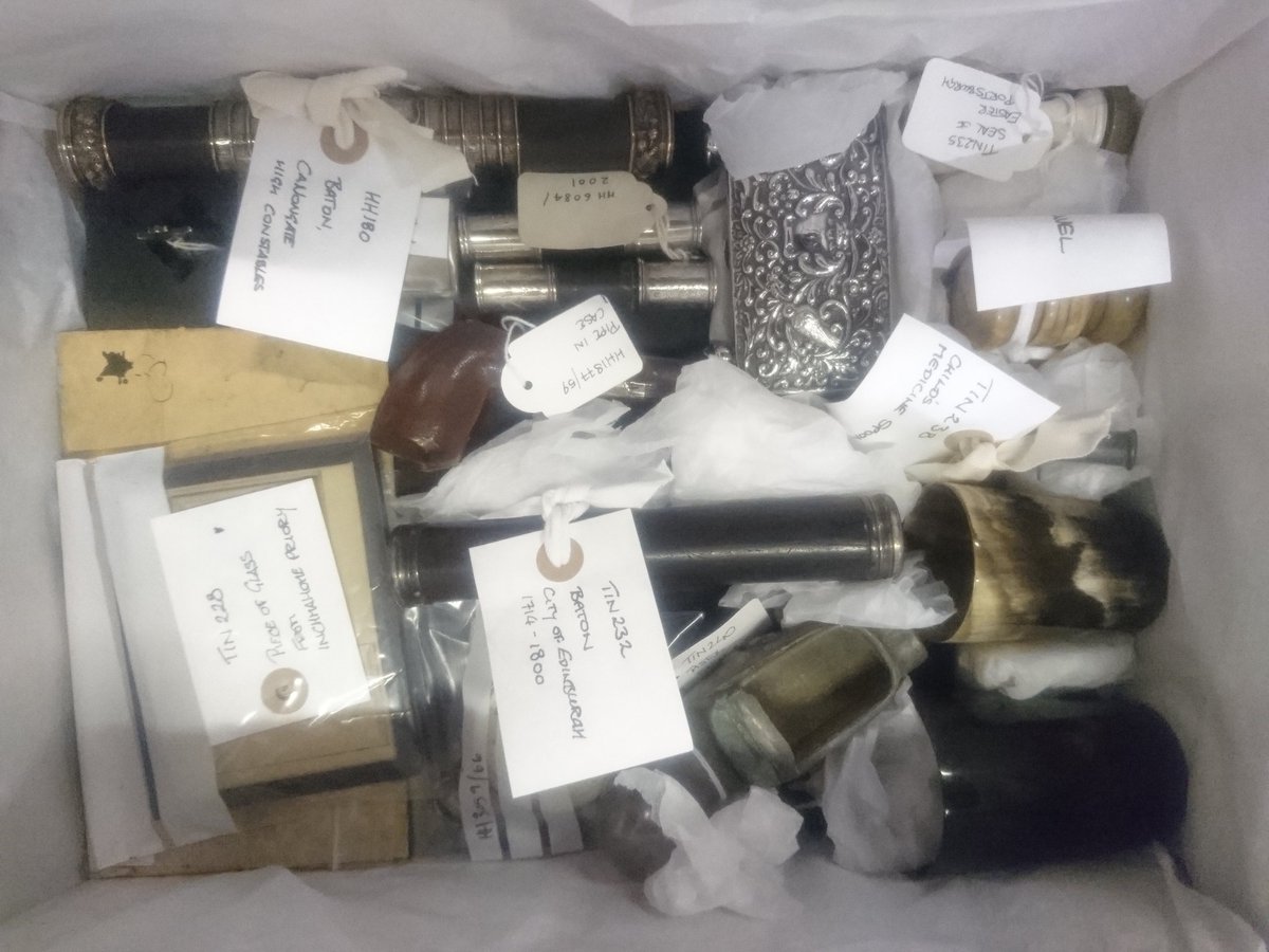 Some fabulous objects were being repacked behind the scenes at the Museum of Edinburgh today. <a href="/EdinCulture/">Edinburgh Museums</a>