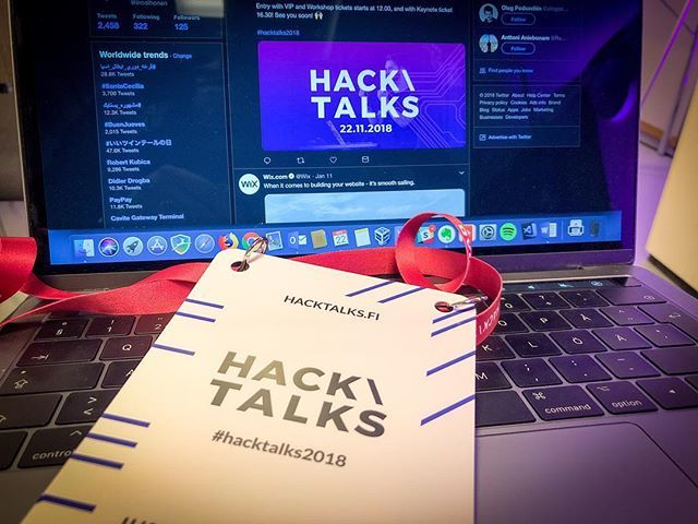 iiroalhonen's tweet photo. I have arrived!!! Come say hi if you’re at #hacktalks2018 #hacktalks @hacktalksofficial https://t.co/4gHr0dRLij https://t.co/deT97V6RTv