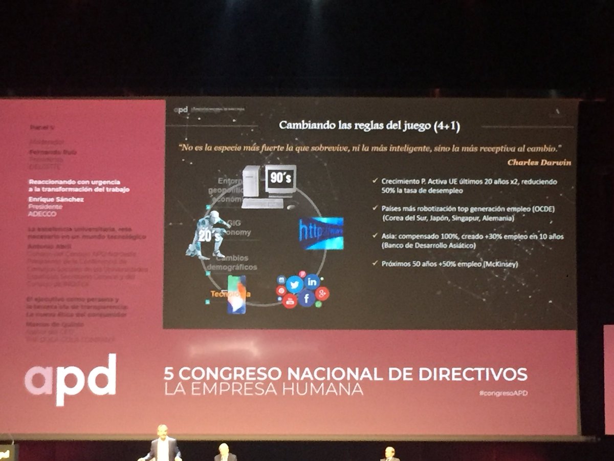 MustaphaIM's tweet photo. Countries with more robotization generate more jobs than others : South Korea, Japan, Singapour and Germany #CongresoAPD #FutureofWork #Adecco https://t.co/QDfTbkqvmn