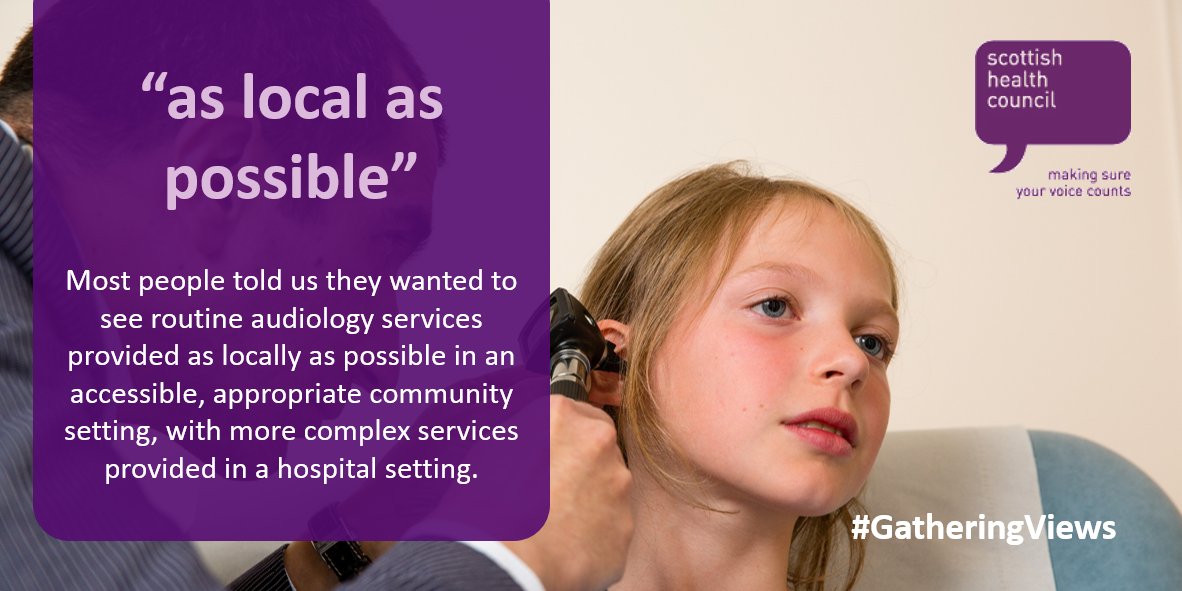 HISengage's tweet photo. In our latest #GatheringViews report, people told us they wanted routine NHS #audiology services to be provided in the community “as locally as possible”. Read more at https://t.co/KsvhNn1reA https://t.co/FQ1SXGTCM2