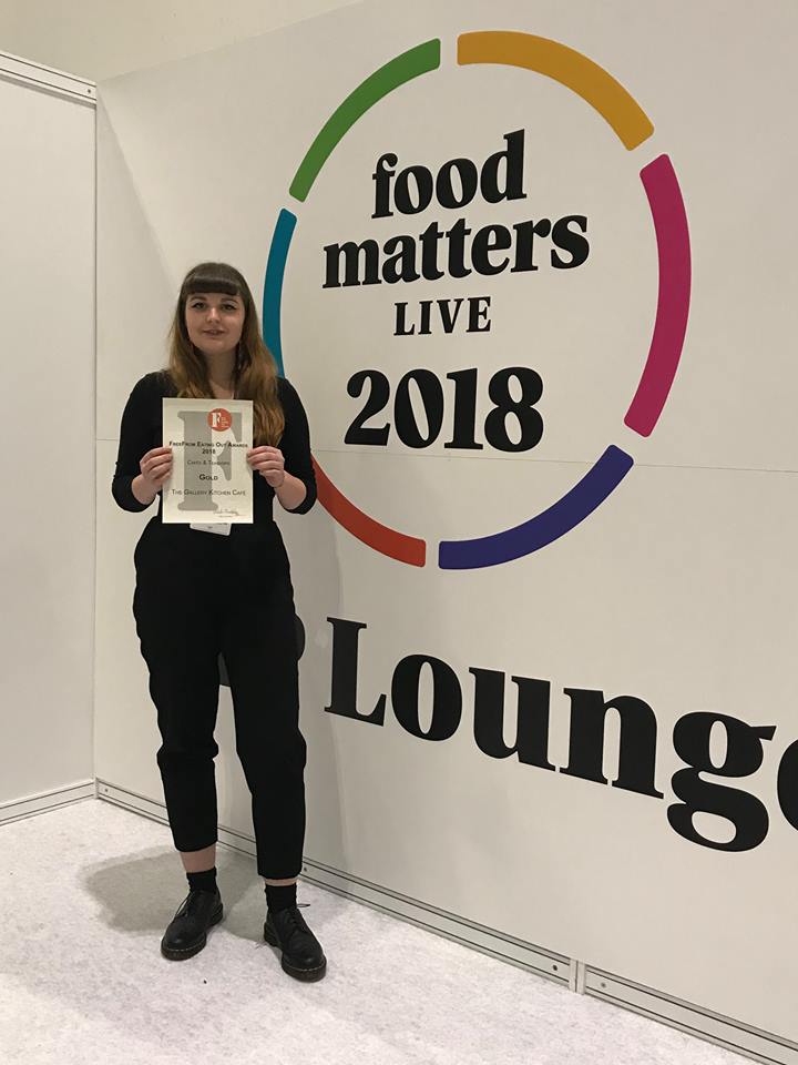 CC_gallery_cafe's tweet photo. A huge #Congratulations goes to our chef Lorraine King and her team @CC_gallery_cafe once again for picking up the #GoldAward (2nd year running) in the 'Cafés &amp; Teashops' category at the @FFEatingOutAwds 2018! #Delicious #LightLunches #excellence #FreeFrom https://t.co/4FvLvbbiDg https://t.co/92sdTqJLIK