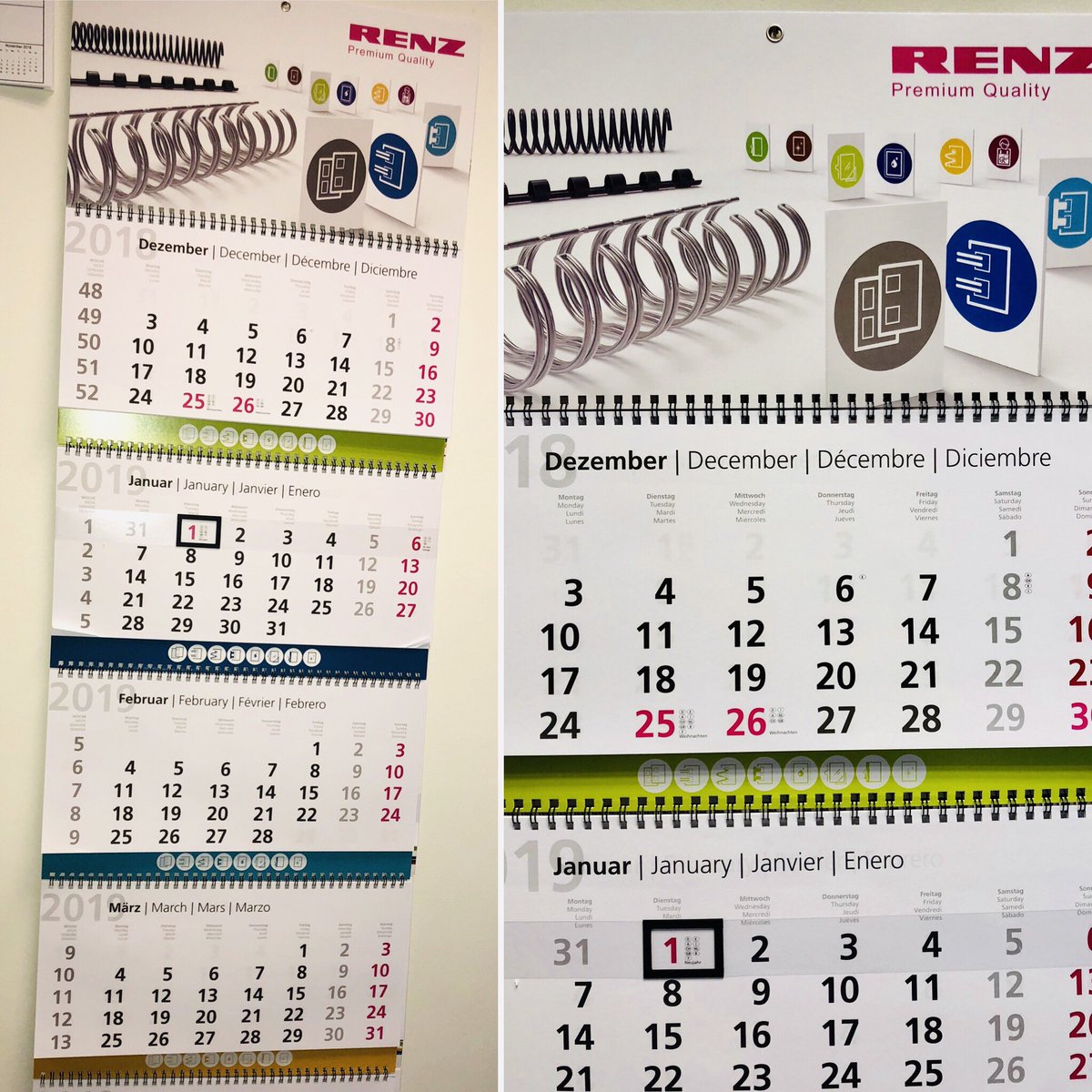 Renzbinding's tweet image. Our new 2019 Renz 5 month calendars...let us know if you would like any F.O.C #calendars #wirebinding #madeingermany #2019planning