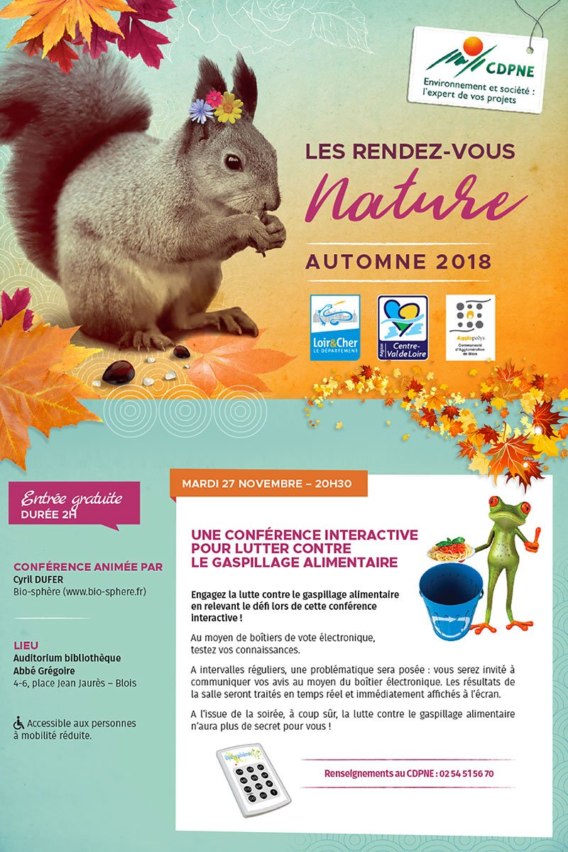 Mardi 27 novembre - 20h30
Grande #conférence interactive "gaspillage alimentaire" organisée par le Comité Départemental de la Protection de la Nature et de l’Environnement lors des rendez-vous nature.

+ d'infos goo.gl/gQYG58
Plan d'accès goo.gl/maps/LKXgNaUQE…