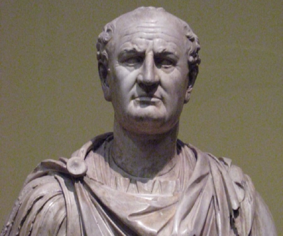A picture of the bust of Roman Emperor Vespasian