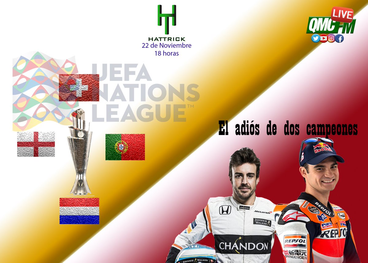 Cdela_fuente's tweet photo. Hoy es jueves, y como todas las semanas tenemos @Hat_Trickfm en @QuemecuentasFM, donde analizaremos todo lo que ha pasado esta semana en la Nations League, las despedidas de Alonso y Pedrosa, NBA, todo lo que va a pasar este finde... y mucho más. ¡No os lo perdáis! https://t.co/hiaMrhv88U
