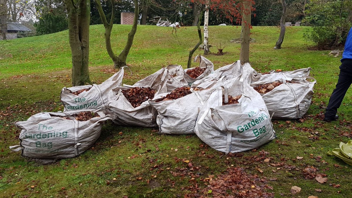 WRKieran's tweet photo. Take it or leaf it! You won’t be-leaf how many bags of leaves Ricky and George collected this autumn morning. Thanks to the pair of them it’s all clear and tidy, what a re-leaf! I promise I’m done with the leaf puns now 🍂👍🏻 #groundsmaintenance https://t.co/VFpbAoiJ5c