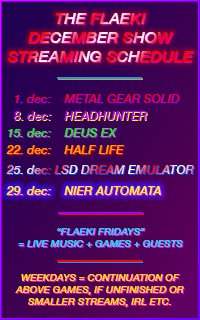 1stBornAndroid's tweet image. MEEEOW! 😻

Just a small announcement here..

THE FLAEKI DECEMBER SHOW STREAMING SCHEDULE!

Also, I&apos;m looking forward to streaming again tomorrow and this weekend, hope you&apos;ll join me!

😻