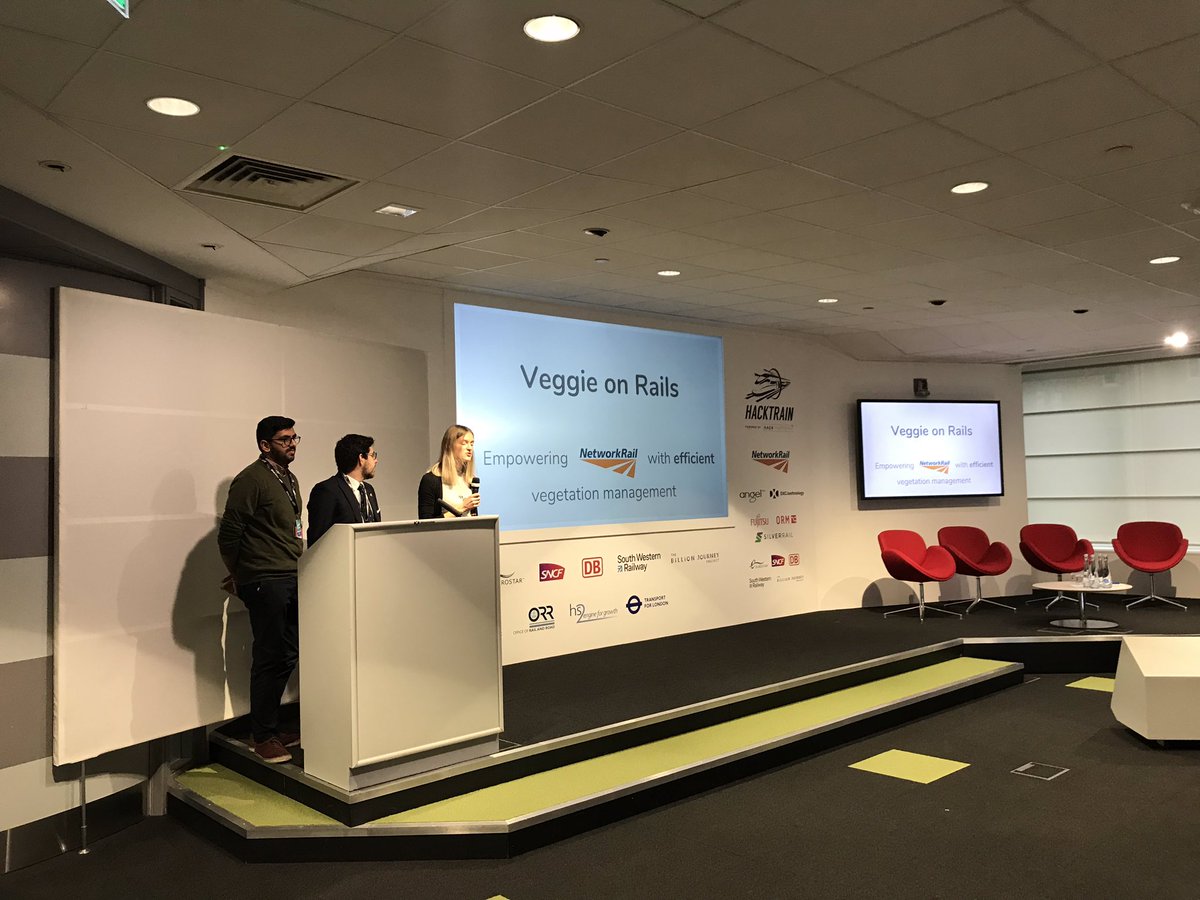 hackpartners's tweet image. Up next is the winners of #HackTrainIT Veggie on Rails, who will demonstrate how their prototype deals with vegetation management for @networkrail #HackTrainConf
