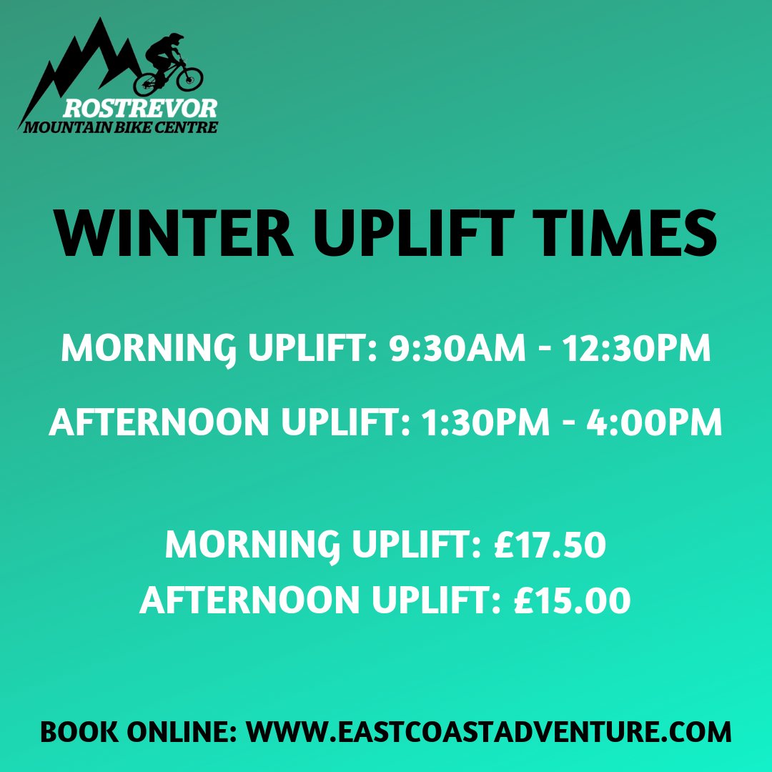 #RostrevorMountainBikeCentre Winter Uplift Times