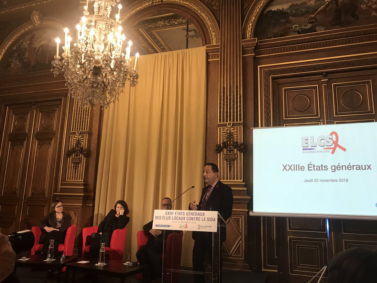 EPierreMarie's tweet photo. Aux 23e États généraux des @ElusContreSida #EgElcs @JeanLucRomero @agnesbuzyn @annesouyris @MartetChristoph se mobilisent pour vaincre l’épidémie #VolontéPolitique #ParisSansSida #GrandeCauseNationale Zéro discrimination pr gagner la bataille! Et Hommage à #ChristopheMichelRomero https://t.co/sURZKTN2ba
