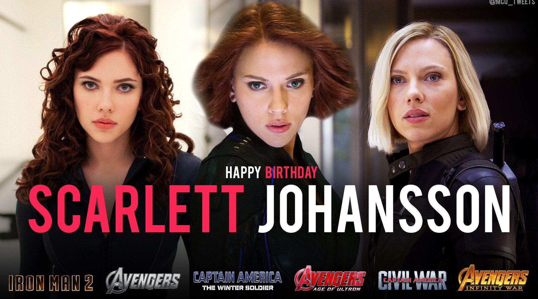Wishing a very happy 34th birthday to the MCU\s Black Widow, actress Scarlett Johansson 