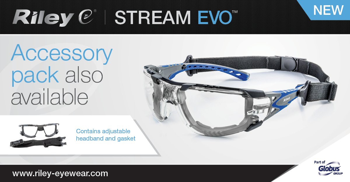 RileyEyewear's tweet photo. Stream Evo Accessory pack available!
The headband is adjustable for a good fit around the back of the head & the foam gasket provides extra protection to the eyes - keeping out wind, dust, & other irritants
https://t.co/XIBdLaIGAr
#PPE #safetyglasses #workglasses #eyeprotection https://t.co/sZud4P1vTK