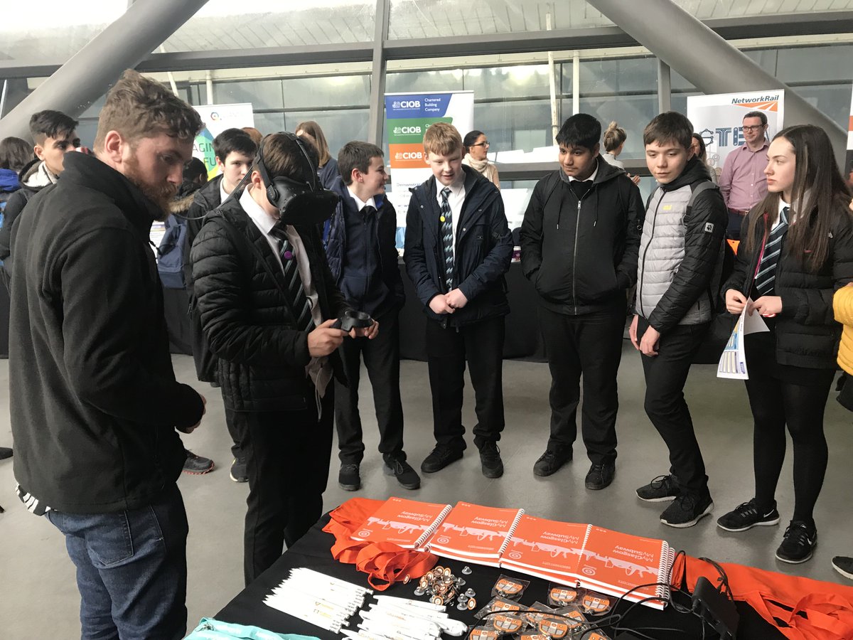 WeareSPT's tweet photo. SPT attending #STEMFest2018 with our virtual new train proving very popular! Excellent event at Glasgow Science Centre with @STEMglasgow explaining all about the exciting times ahead #SubwayModernisation and careers available with SPT https://t.co/MS3XEbWVJm