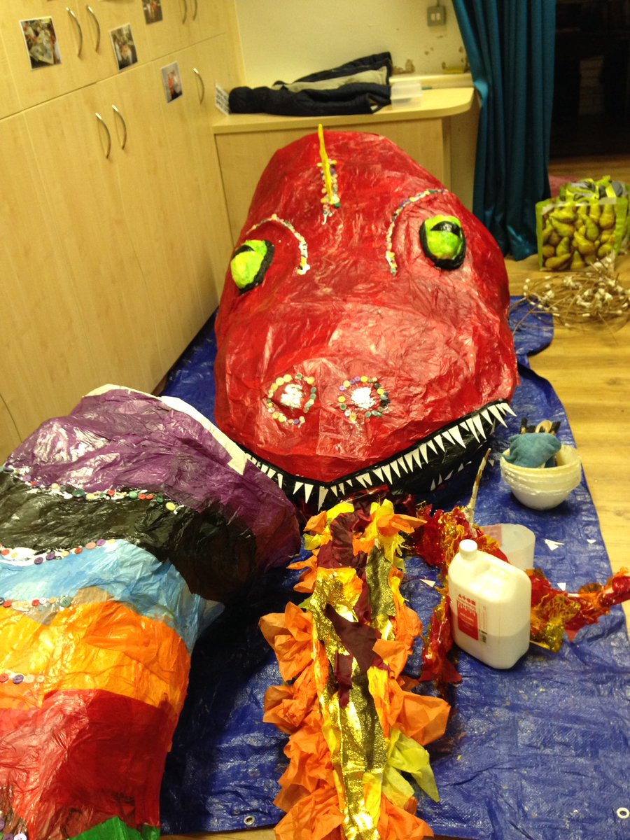Artboat8's tweet photo. Dragon body parts drying at Pipworth School. #dragonart #schoolart #makingisfun #sheffieldissuper https://t.co/gG16h6nJso
