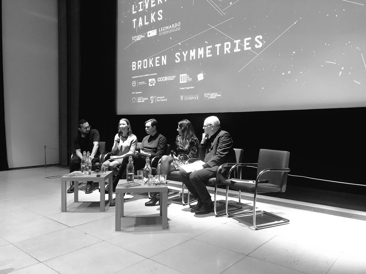 MaryJaneEdwards's tweet photo. ‘Art and science are a process of exploration... and extra level of wonder’ @TaraShears #BrokenSymmetries discussion with #JuanCortes #HelgaTimko @jamesbridle @dr_mark_wright 🕳 @FACT_Liverpool @ArtsAtCERN @LJMUarts https://t.co/bmZBUbXrPn
