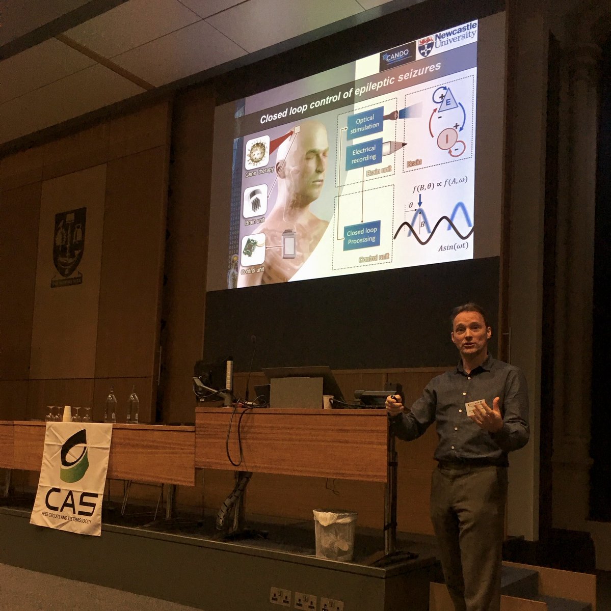 dorianhaci's tweet photo. Time for @Patr1ckDegenaar to give his fascinating talk about ontogenetic brain-implants for neuro-rehabilitation and about our work on the #CANDO project.
Even after years of working with Patrick, you can always learn something from him.
@IEEEUKCAS @CandoNcl @ImperialNeuro #NGNI https://t.co/RQi71ms9eA