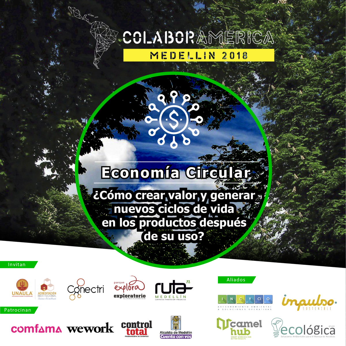 EcologicaGrupo's tweet photo. ¿Quieres empezar a dar los primeros pasos en la economía circular?🔄🌐
Asiste a los talleres de circularización de modelos de negocio que estaremos dando junto a @Camelhub_SAS Impulso Sostenible @incyclo_sas hoy jueves 22 y mañana viernes 23 de 2 a 5pm en #ColaborAmerica @Ruta_N https://t.co/ul0UKzBfcF