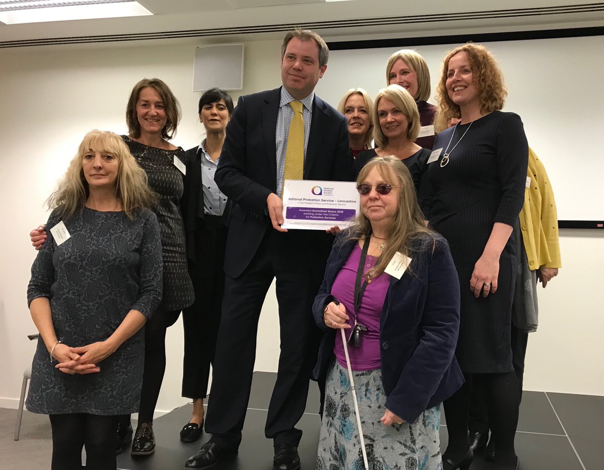JNRussell10's tweet photo. Many Congratulations to NPS Lancashire for becoming the first probation area to gain National Autistic Society Autism Accreditation today. Well done to HMP/YOI Parc and HMP Wakefield for gaining their accreditation too. Great to be able to celebrate with you all https://t.co/31nmBdIXrS