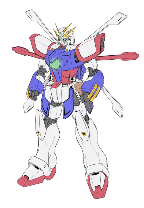 うろ覚えでゴッドガンダム描いた 