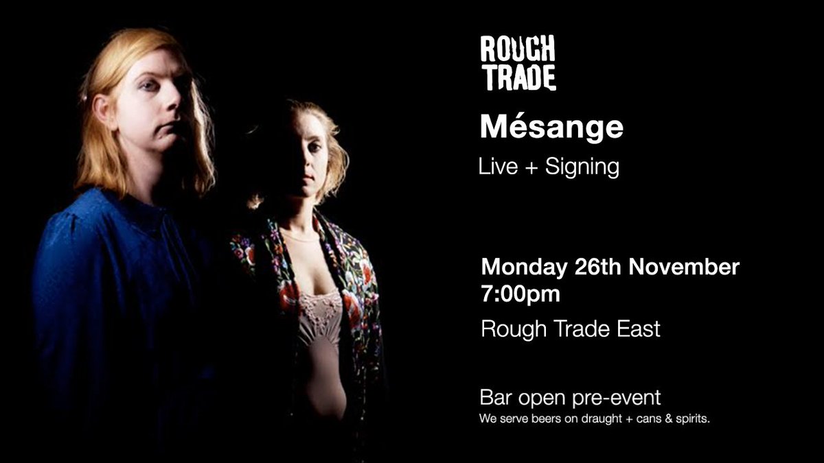 TOMORROW | Two composers/musicians, who together make up <a href="/Mesangemusic/">Mésange</a>, with a shared love of drone/ minimalism/ambient soundscapes will be live in-store at Rough Trade East to perform tracks of their latest album 'Gypsy Moth'.   roughtrade.com/gb/events/roug… @GODUNKNOWNRECS