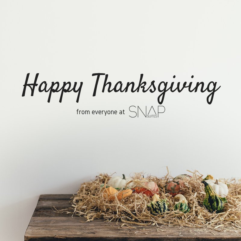 SnapSuites's tweet photo. From our family to yours, Happy Thanksgiving! https://t.co/cTwx4Om1le