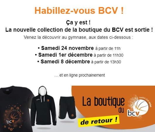La boutique du BCV est de retour
bcviriat.fr