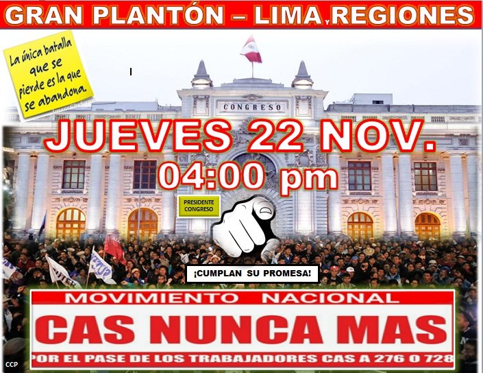 CasNacional's tweet photo. @CNTCAS @congresoperu @dsalaverryv @BankadaFP @PPKbancada @BancadaFAperu @BancadaAPP @NuevoPeruGP @HCevallosFlores #casnuncamas @congresoperu Rumbo al Bicentenario Sin Discriminación Laboral..! @TC_Peru @OITnoticias @Defensoria_Peru @PPKbancada @BankadaFP @BancadaFAperu @BancadaAPP @NuevoPeruGP @RPPNoticias @sinassc728 @APRA_Oficial @AccionPopularPe @CNTCAS @PeruSinCas @MartinVizcarraC https://t.co/b24kqorF2z