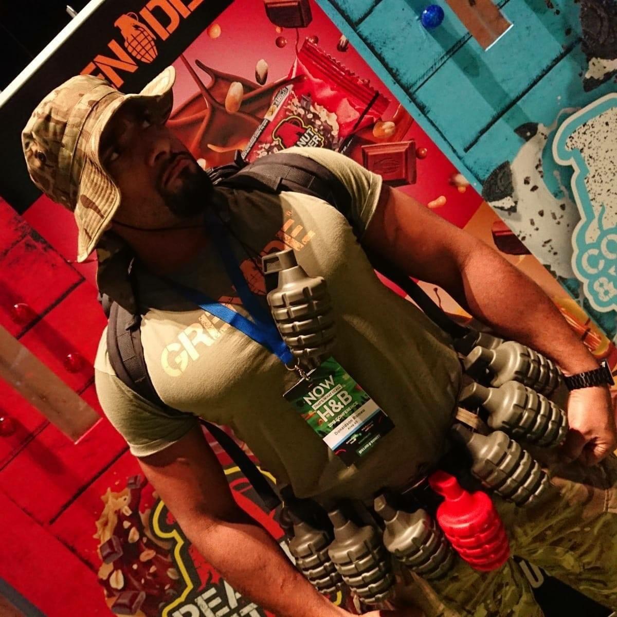 DRoMeOG's tweet photo. Can anyone guess what my favourite stand was...? #HollandAndBarrett #Conference2018 #Part3/4 #nowhandb #Hollandandbarrett #Army #Theme #War #ThisIsWar #Invasion  #Soldiers #Area65 #grenade #ImExtra https://t.co/mXmJA7cgzt