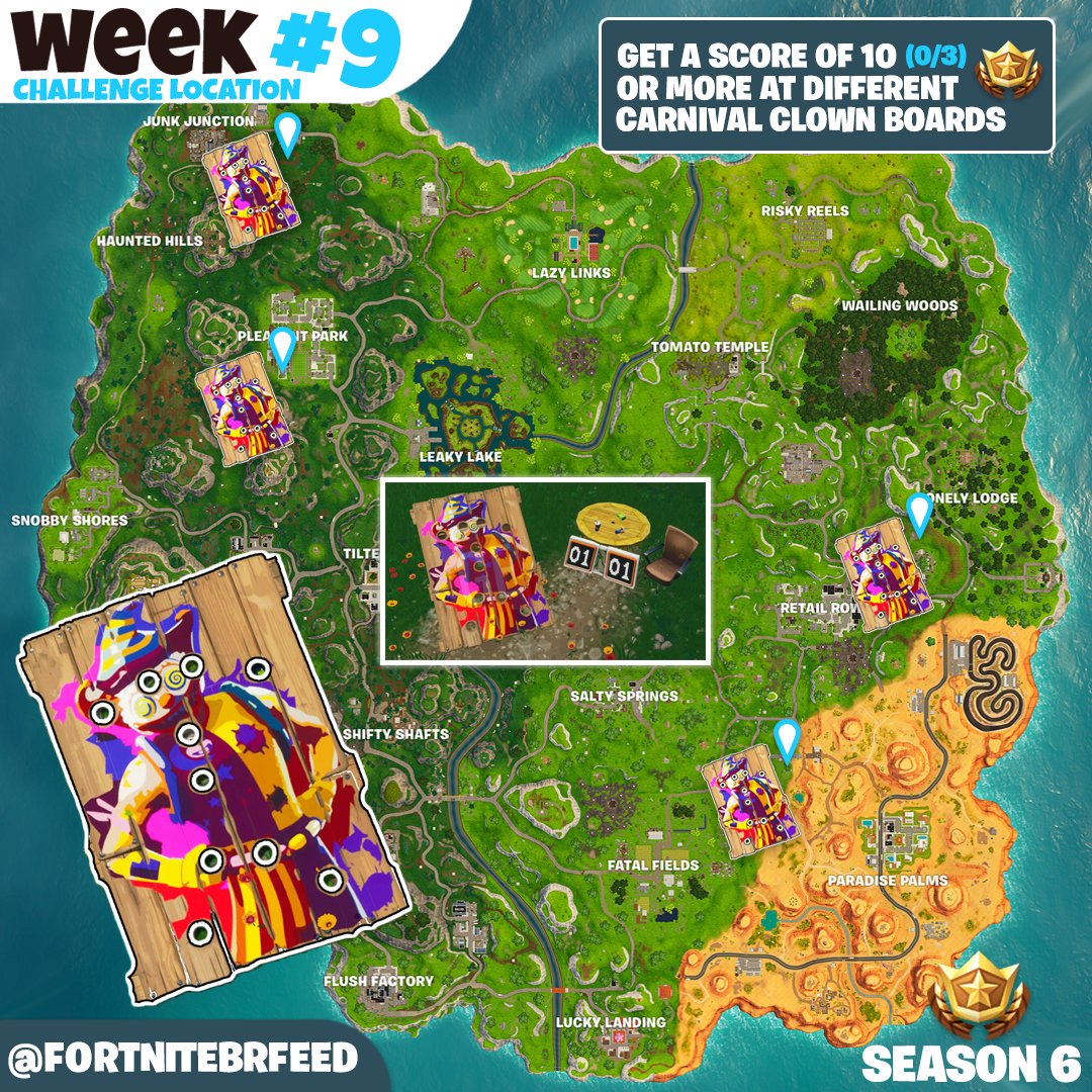 fortnite news - clown carnival fortnite locations