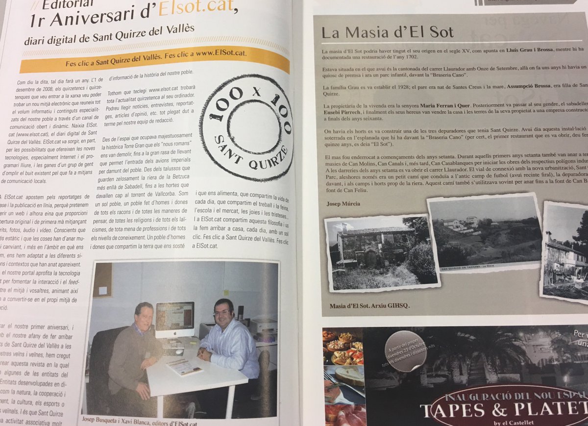 elsotcat's tweet photo. #fem10anys Tal dia com avui es repartien els 4.000 exemplars de la Revista https://t.co/m4RFDQFjT0 Diari Digital de Sant Quirze del Vallès. Amb articles dels #Amics de la música #CESQV #Sant Quirze Natura @SQBCLUB @HSantQuirze #Mandukos @SantQuirzeTVida @RiallesSQV @ajsantquirze https://t.co/mwY1lm1w7X