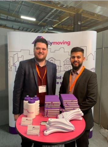 reallymoving's tweet photo. Look at these happy faces! Still happy to chat and give away even more merch at stand D4 at @moversstorers #removals #reallymoving #leadgeneration https://t.co/g6BAAwWFAp
