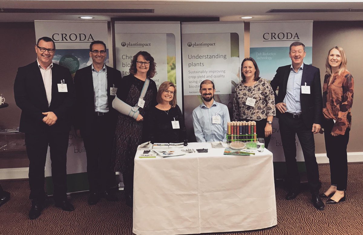 PlantImpact's tweet photo. #agchemeurope, London 2018. Teams from Croda Crop Care (Nicola Daniels, Kathryn Knight, Han Rieffe), Plant Impact (Steven Adams, Ailish Tracy, Matthew Audley) and Incotec (Marta Dobrowolska, Rob Pronk) together.
#biostimulants #cropcare #seedtreatment #letstalkag #feedtheworld https://t.co/7Yeyj4MY7g