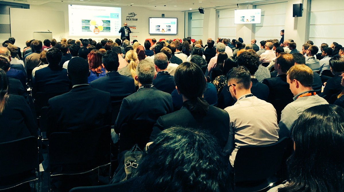 hackpartners's tweet image. Muralidhran Nadarajah from @DXCTechnology talking about neuroscience and (potential) applications in passenger experience and behaviours  #HackTrainConf