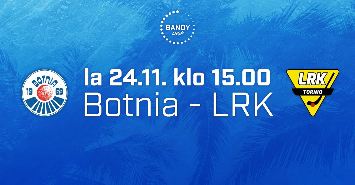 Kahden voitetun vierasottelun jälkeen koittaa ensimmäinen kotiottelu kaudella 2018/19. Tulevana lauantaina Botnia kohtaa LRK:n Ogelissa. 💙👊 #botnianandy #rakaskotikyläoulunkylä #bandyliiga
