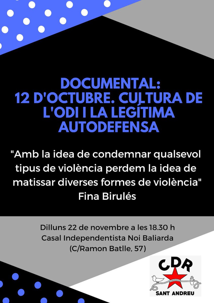 adestemps's tweet photo. Avui, dijous 22N, projectem el documental de @metromuster @antifabcn .
A les 18.30 h a @ElNoiBaliarda .
Us hi esperem! https://t.co/OXYd4bU9My