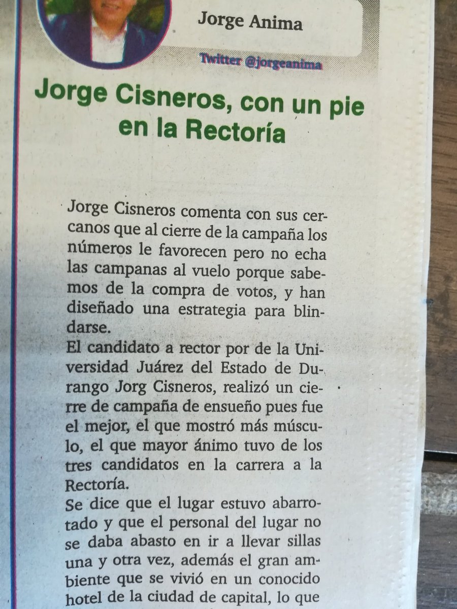 jorgeanima's tweet photo. Les comparto mi texto sobre las próximas elecciones de rector en la UJED #Durango @jcisnerosmtz https://t.co/HePhjUSfuI