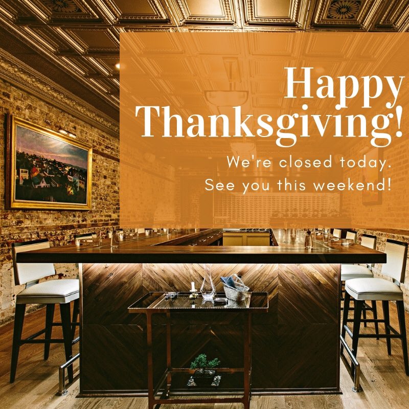 Happy Thanksgiving from all of us at McCrady’s!