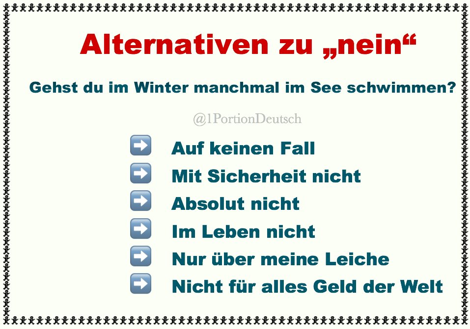 #Deutsch #Deutschlernen #German #LearnGerman

Wie kann ich noch ganz deutlich "nein" sagen?