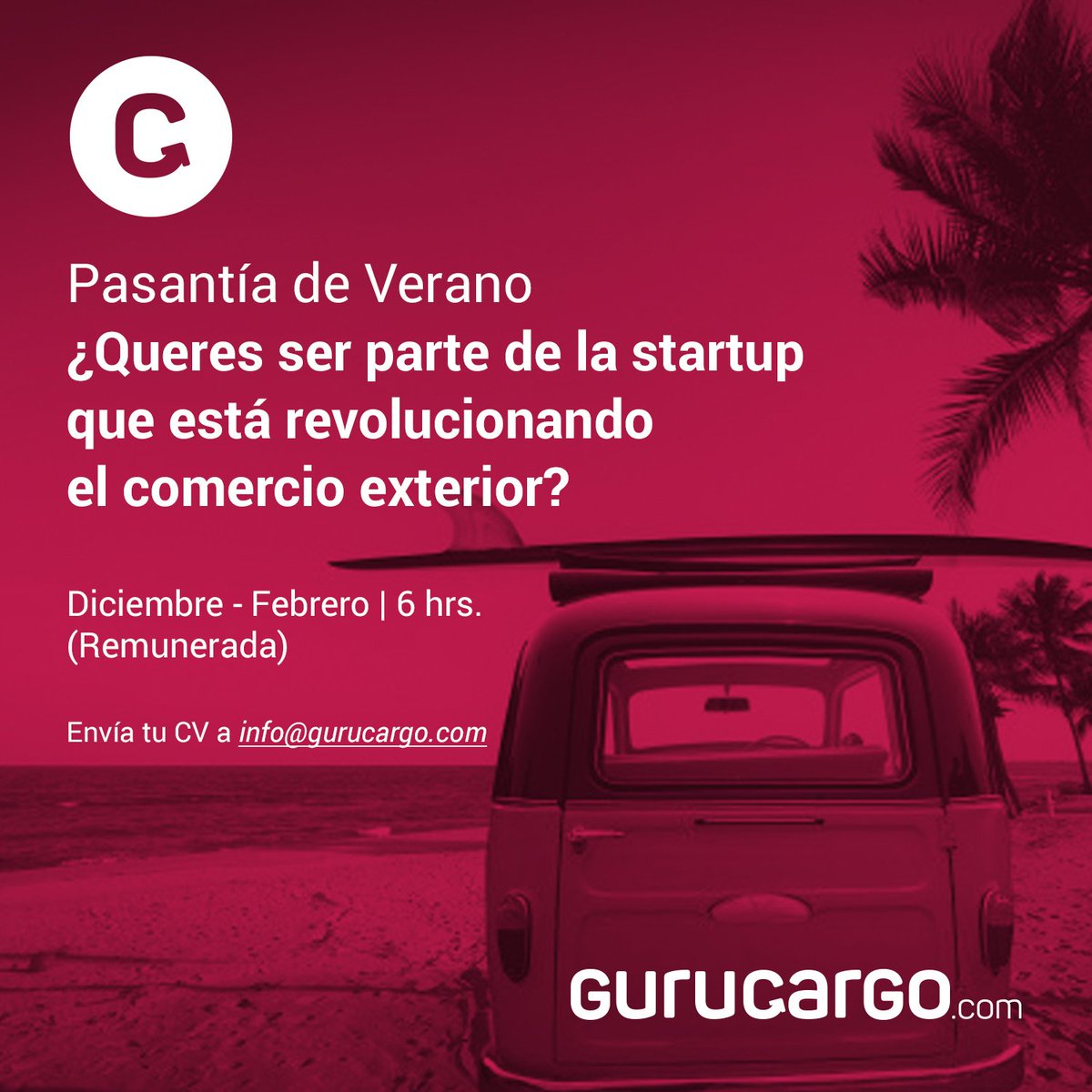Envia tu CV a : info@gurucargo.com